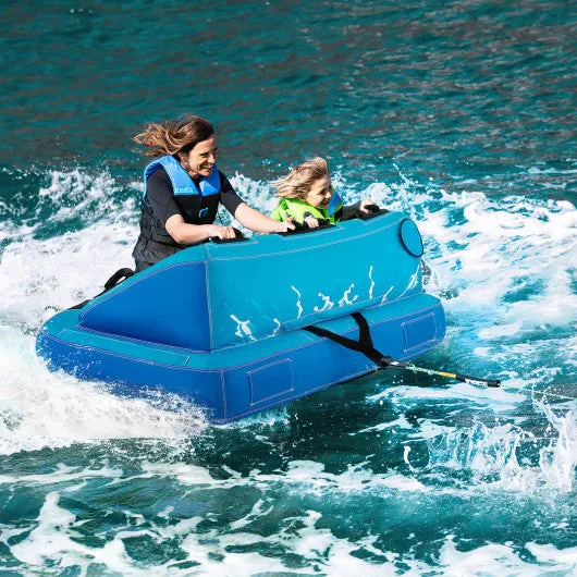 2 Person Water Sport Inflatable Towable Tubes for Boating-Blue