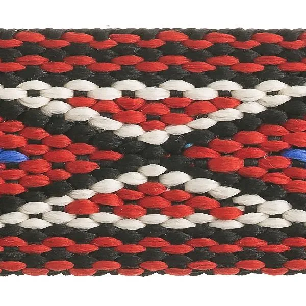 3/4" Embroidered Trim, Black & Red 5ft/Pkg