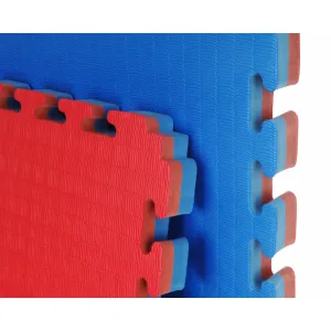 40mm Premium Tatami Jigsaw Mats Reversible Red & Blue 1m X 1m