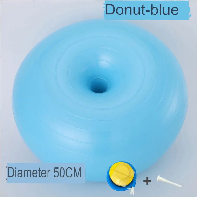 50CM donut yoga ball thickened explosion-proof yoga ball apple ball fitness inflatable balance yoga hemisphere