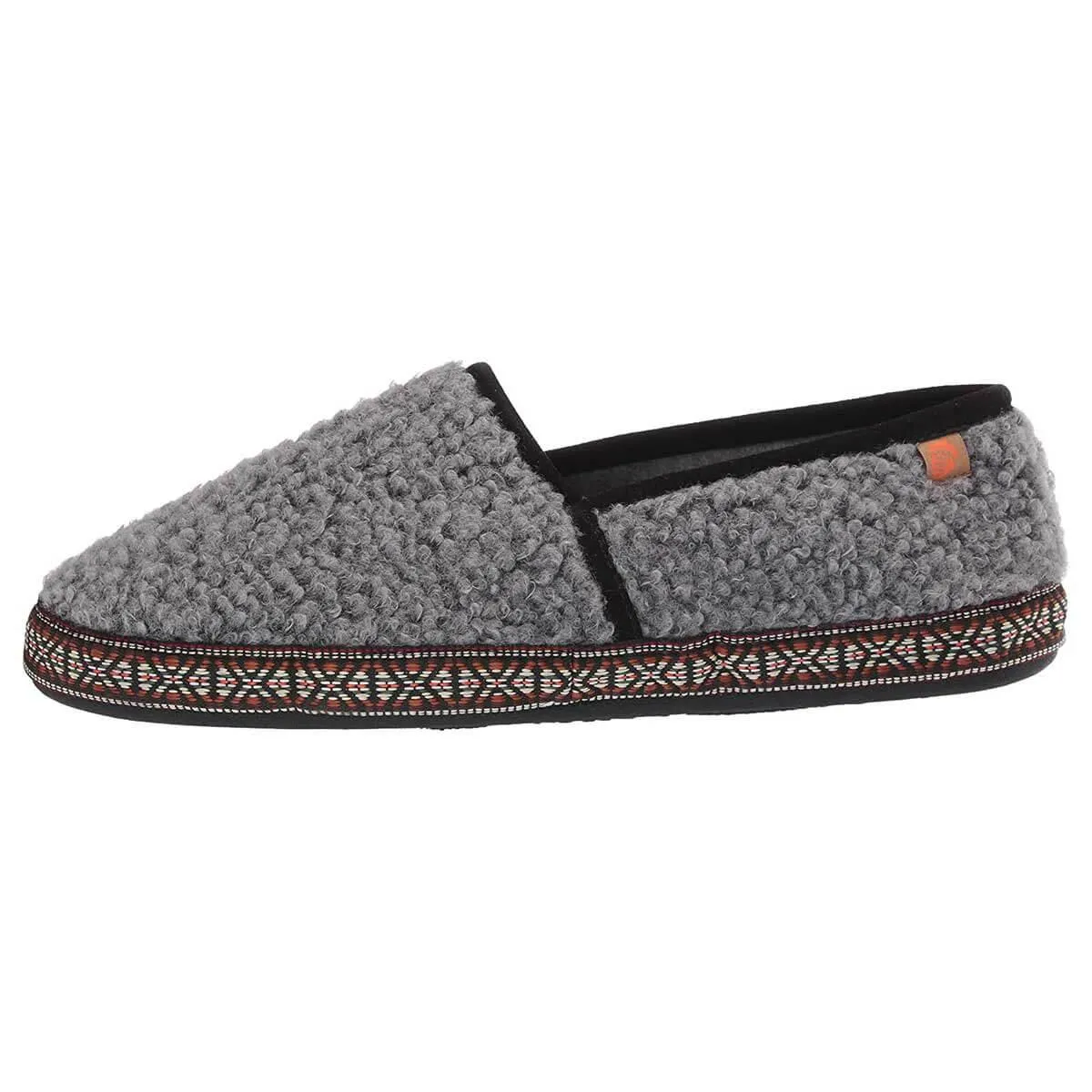 Acorn Women's Slippers - Woven Trim Moccasins, Stormy Grey, M | A19011STGWM