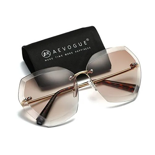 AEVOGUE Sunglasses For Women Oversized, Gold&brown, Size One Size Fits All