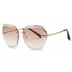 AEVOGUE Sunglasses For Women Oversized, Gold&brown, Size One Size Fits All