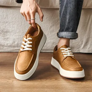 Aidase New Brown Casual Shoes Classic Frosted Leather Men Soft Loafers Men Flats Comfortable Driving Shoes Lace Up Loafers Moccasins