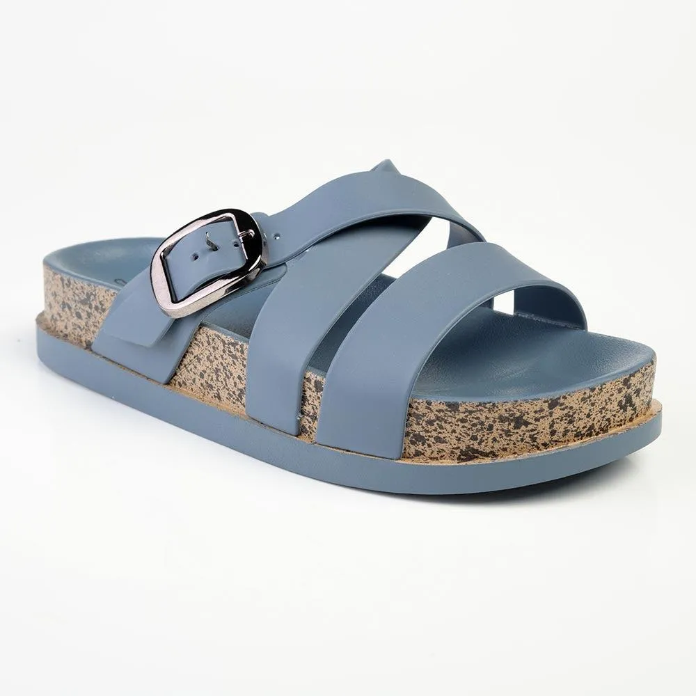 Alessio Cross Strap Sandal - Blue