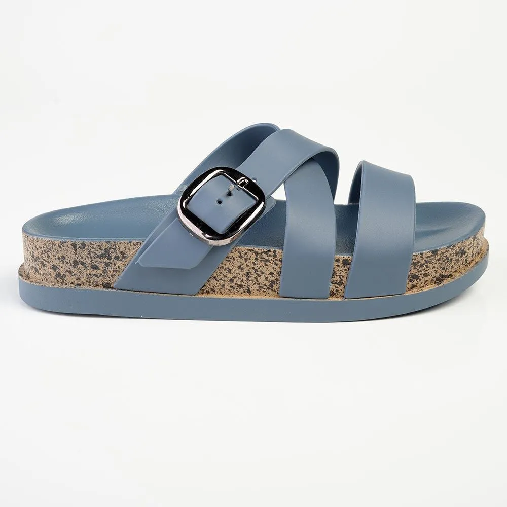 Alessio Cross Strap Sandal - Blue