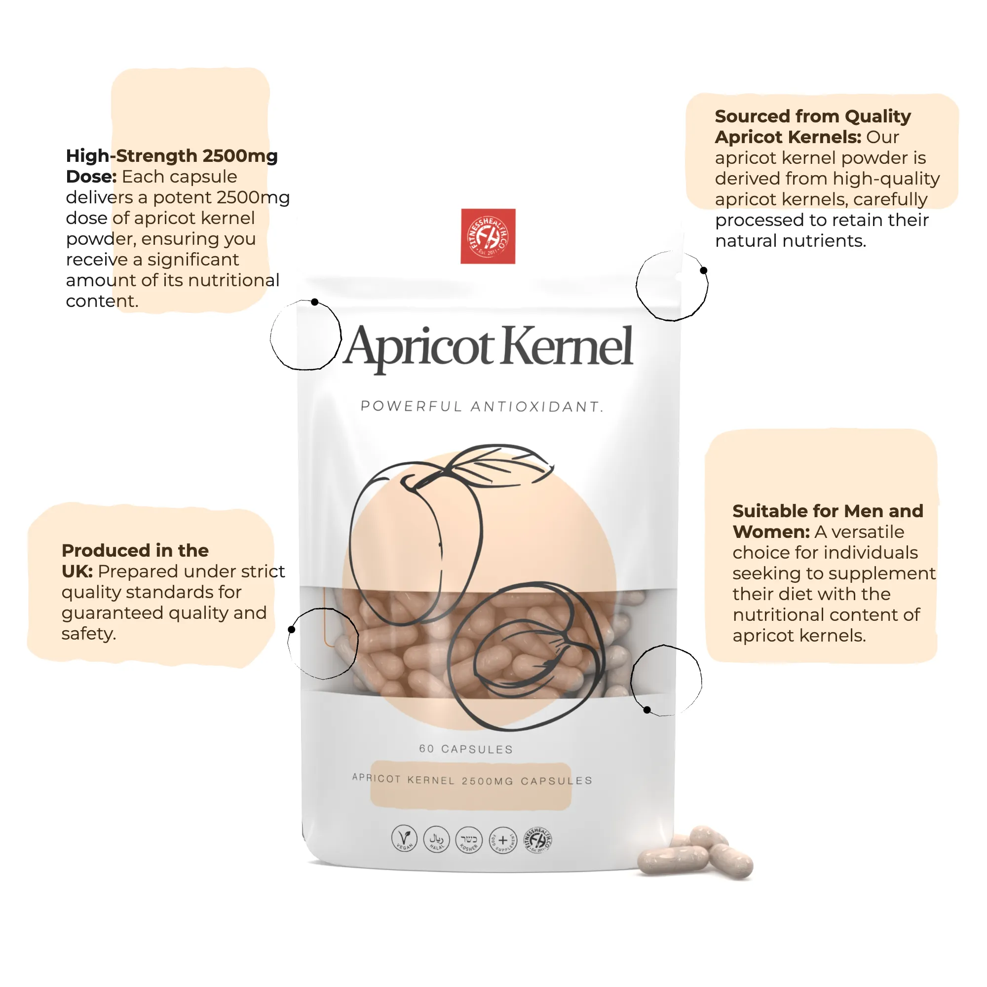 Apricot Kernel 2500mg Capsules