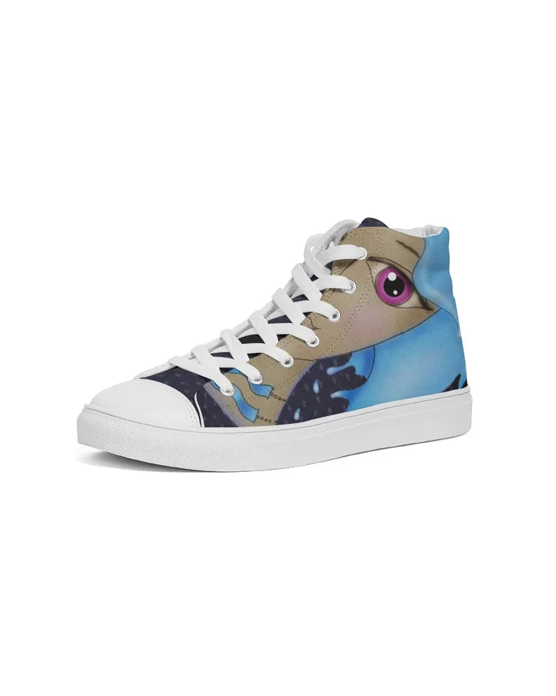 Aquarius Hi Top Sneakers for Girls. "Cosmic Aqua" Fashion Sneakers for Women. WickedYo