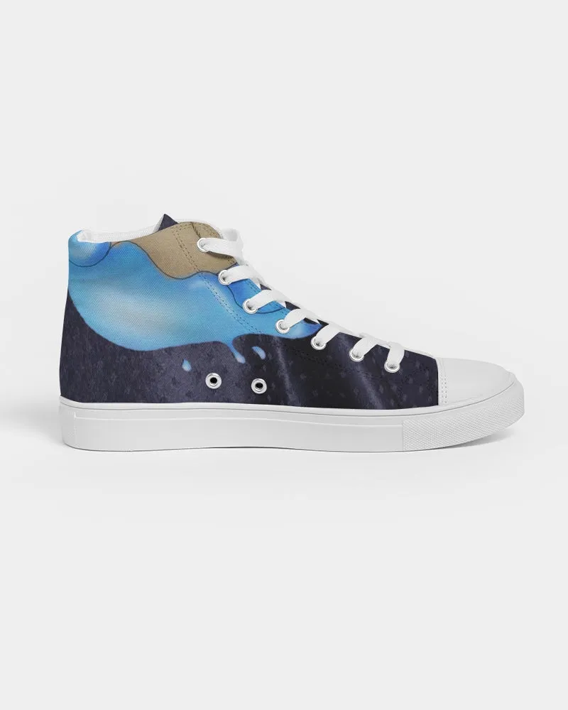 Aquarius Hi Top Sneakers for Girls. "Cosmic Aqua" Fashion Sneakers for Women. WickedYo