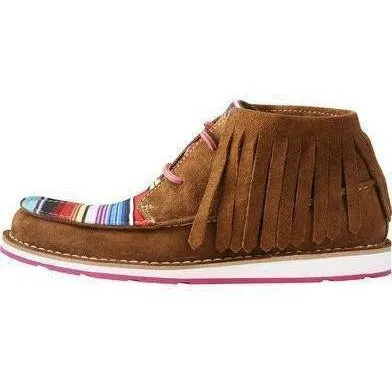 Ariat Women's Cruiser Dark Brown Suede/Pink Serape Fringe