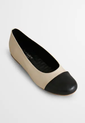 Bernardine Colour Block Ballerina Flats - Black