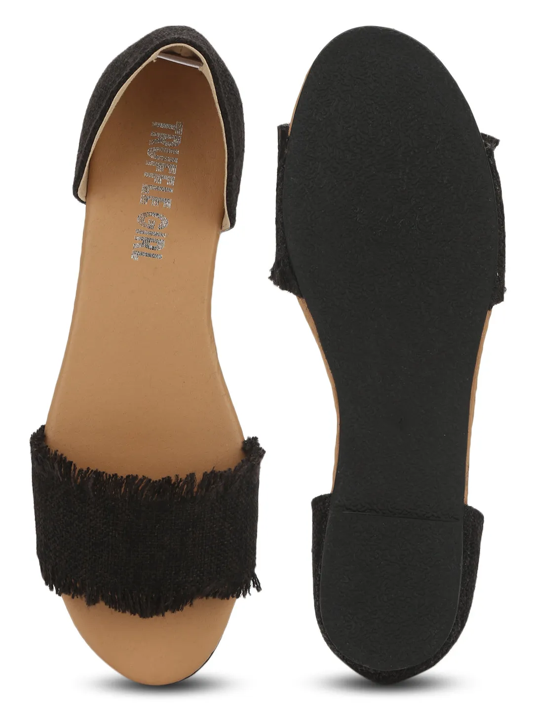 Black D'orsay Slip-on Flats