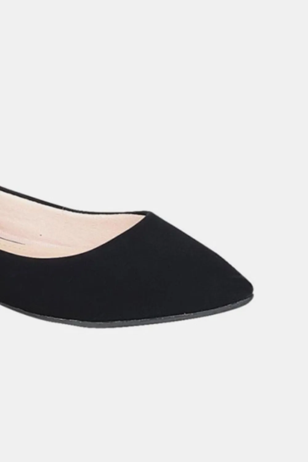 Black Pointy Toe Slip On Flats