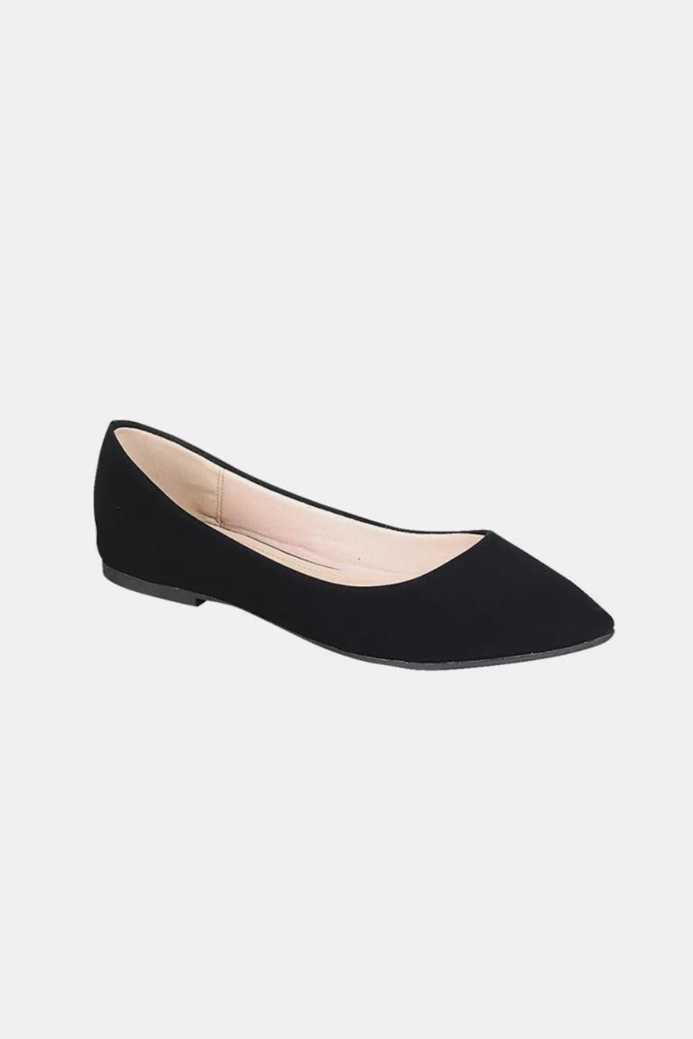 Black Pointy Toe Slip On Flats