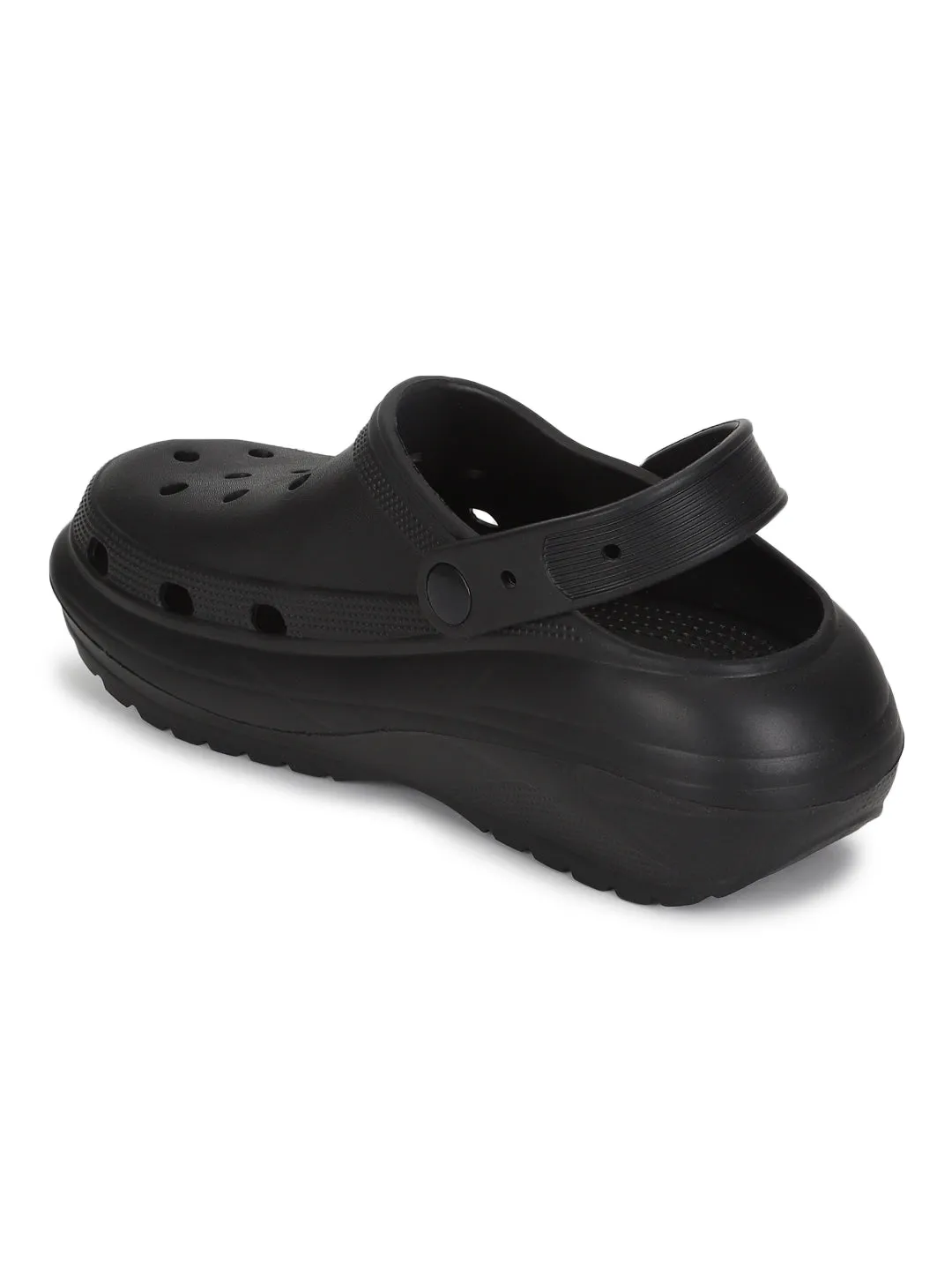 Black PU Slip-On Croc Flats (TC-RS3496-BLK)