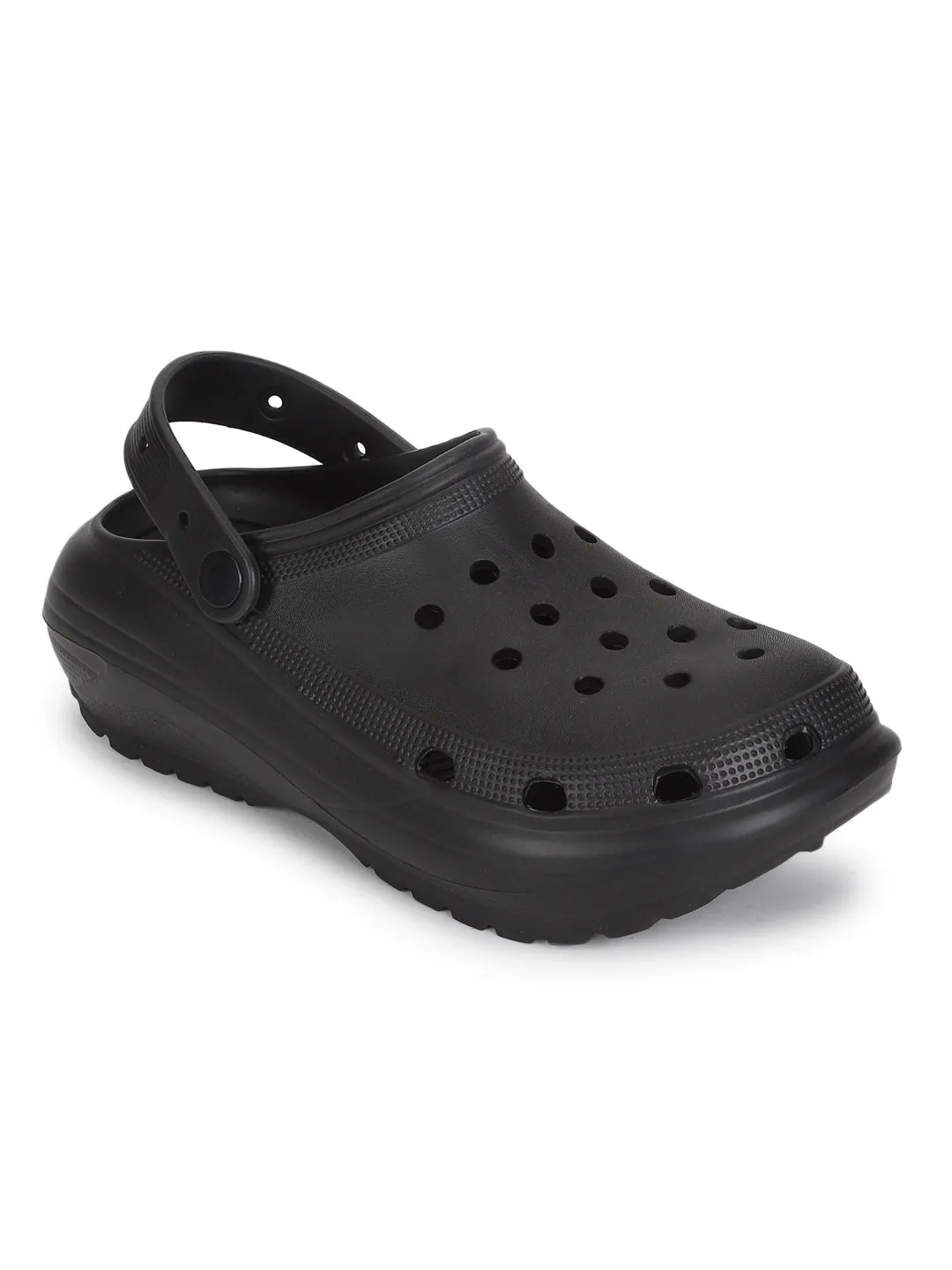 Black PU Slip-On Croc Flats (TC-RS3496-BLK)