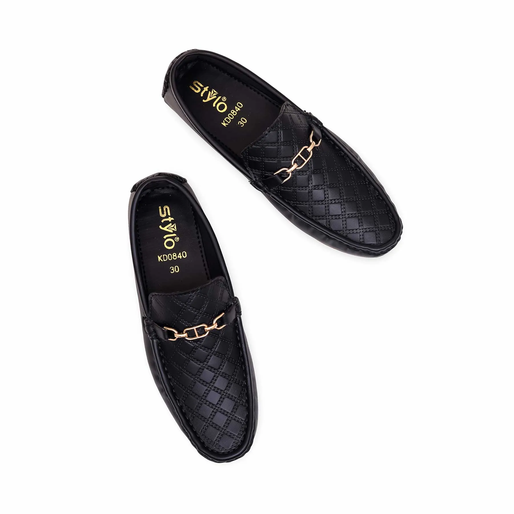 Boys Black Formal Moccasin KD0840