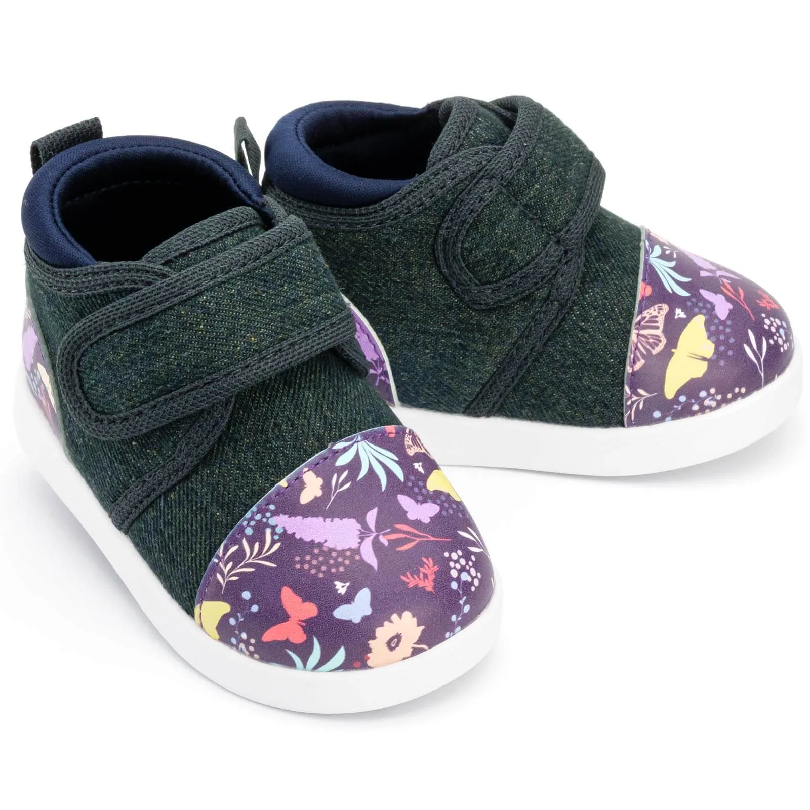 Butterfly Daydream Squeakerless Toddler Shoes | Purple/Denim