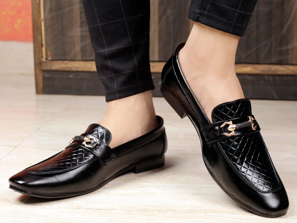 Bxxy's Vegan Leather Designer Buckle Loafers for Men