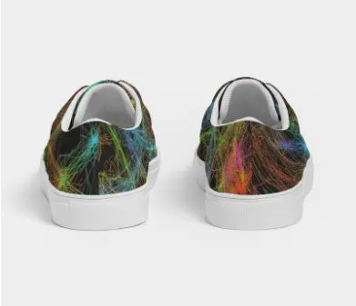 Canvas Sneakers for Girls-Neon Art Design. Low top keds for Women. WickedYo