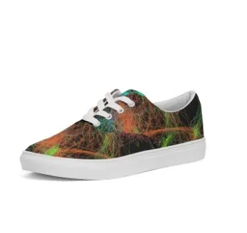 Canvas Sneakers for Girls-Neon Art Design. Low top keds for Women. WickedYo