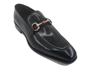 Carrucci Black Men's Burnished Calfskin Slip-On Loafer Style No: KS509-28R