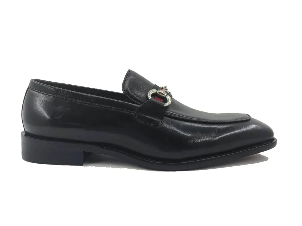 Carrucci Black Men's Burnished Calfskin Slip-On Loafer Style No: KS509-28R