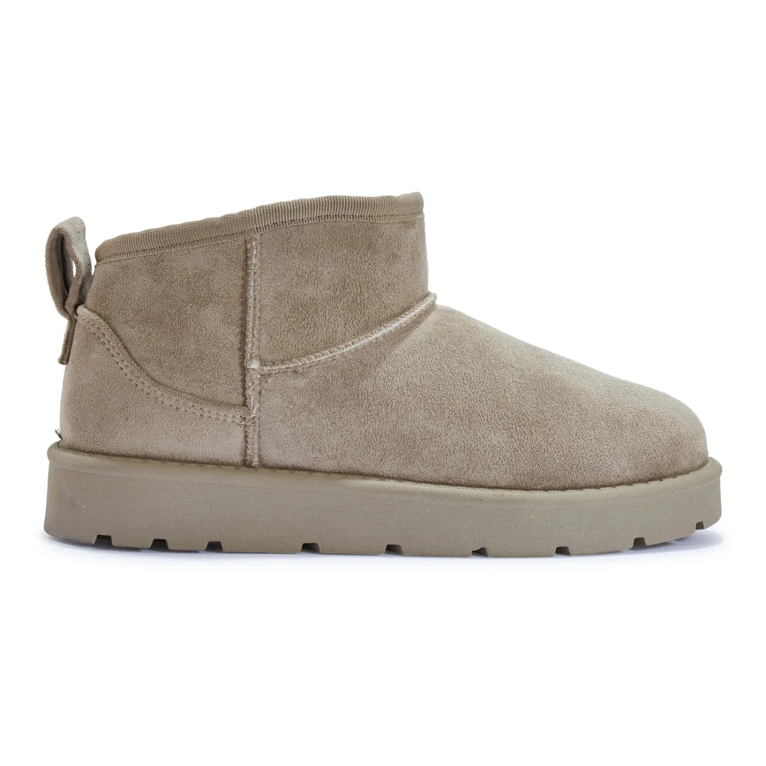 CASSIE TAUPE ULTRA MINI PLATFORM ANKLE BOOTS