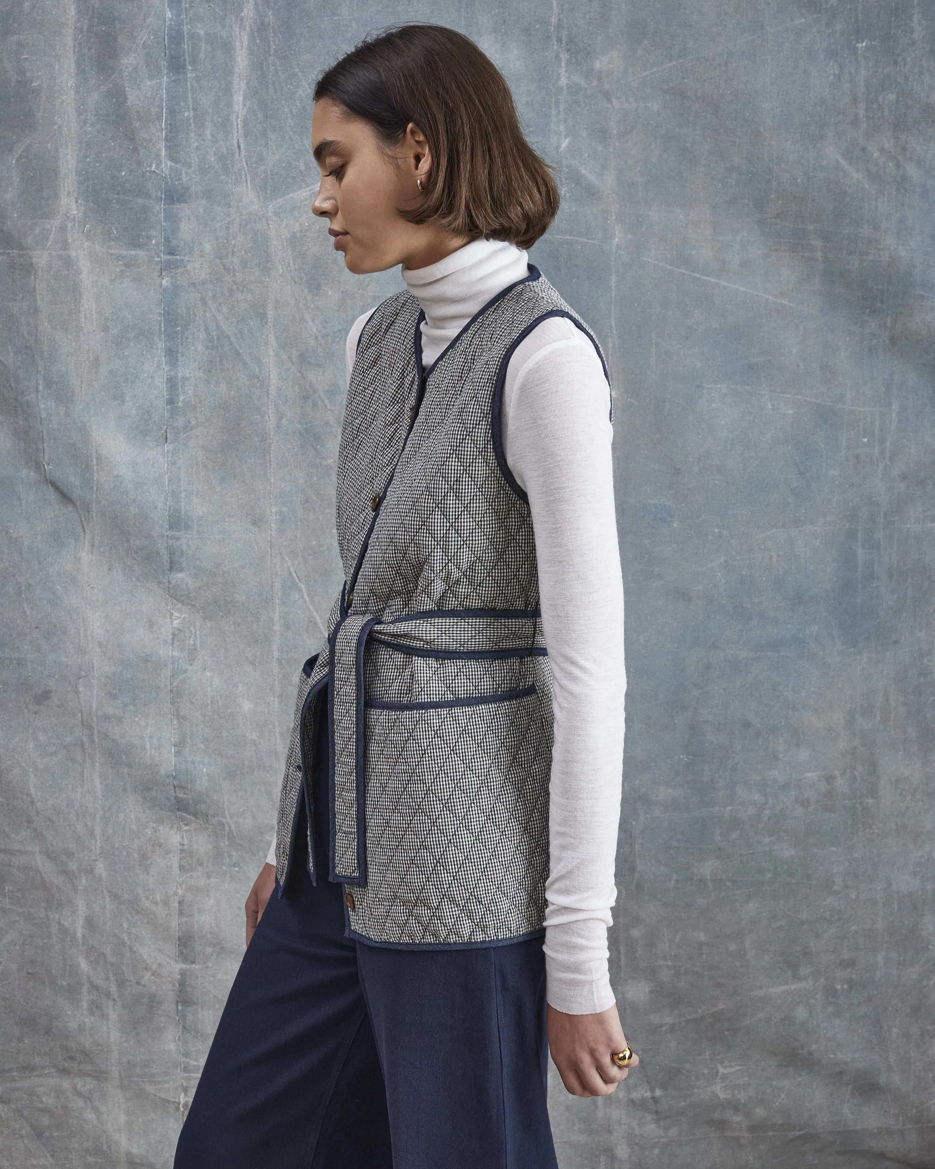 Check Quilted Gilet