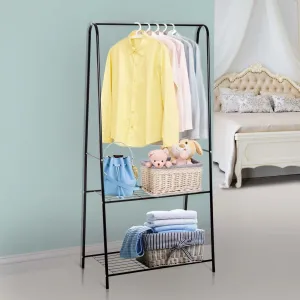 Clothes Rack, 2-Tier, A Shaped, Steel-Black