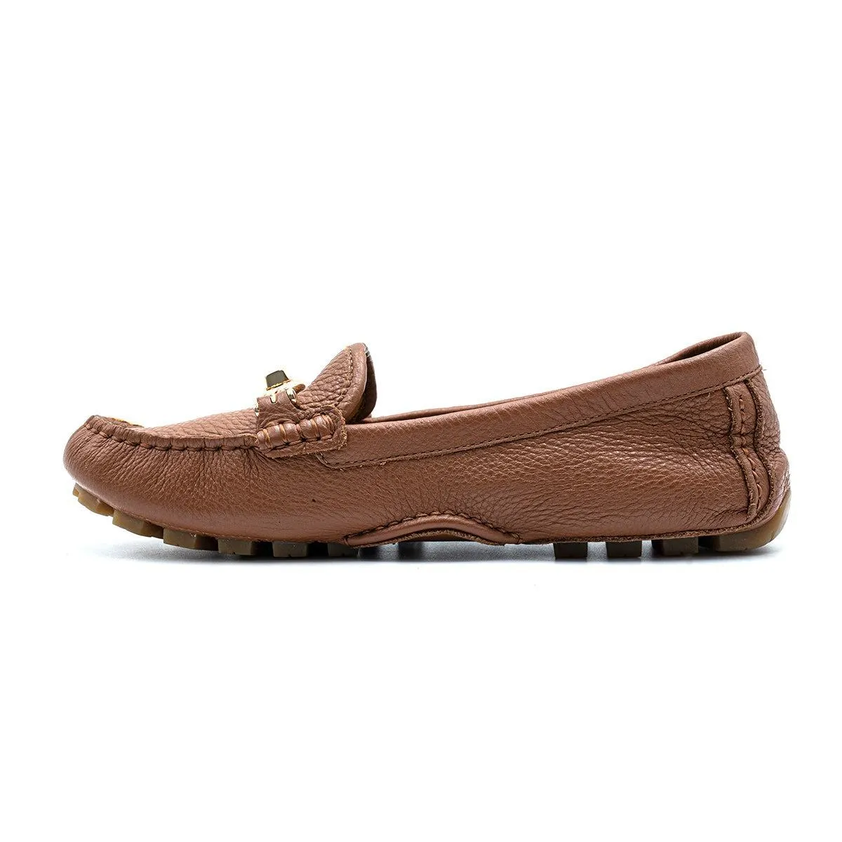 Coach Slipon Loafers Leather Brown Colour For Women