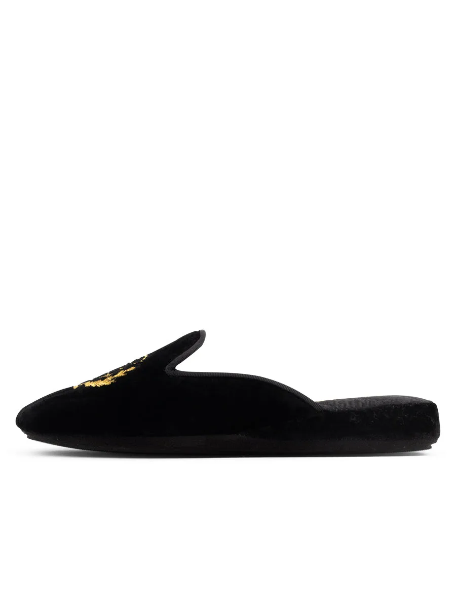 Diana Embroidered Velvet Slipper