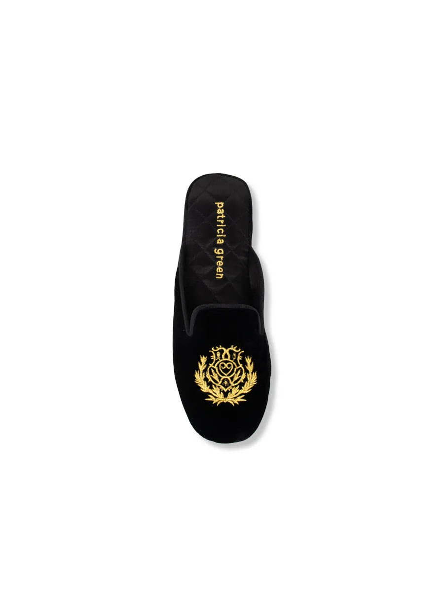 Diana Embroidered Velvet Slipper