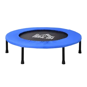 Easycomfort Trampolino Elastico per Allenamento con 30 Molle, in Acciaio, Plastica e PP, Ø91x22.5 cm, Nero e Blu