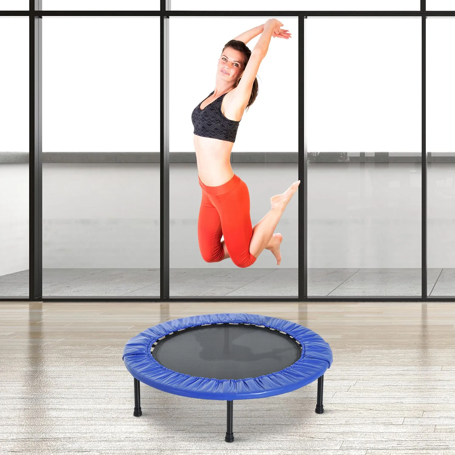 EASYCOMFORT Trampolino Tappetino Elastico Fitness Pieghevole ?96.5x22.5cm