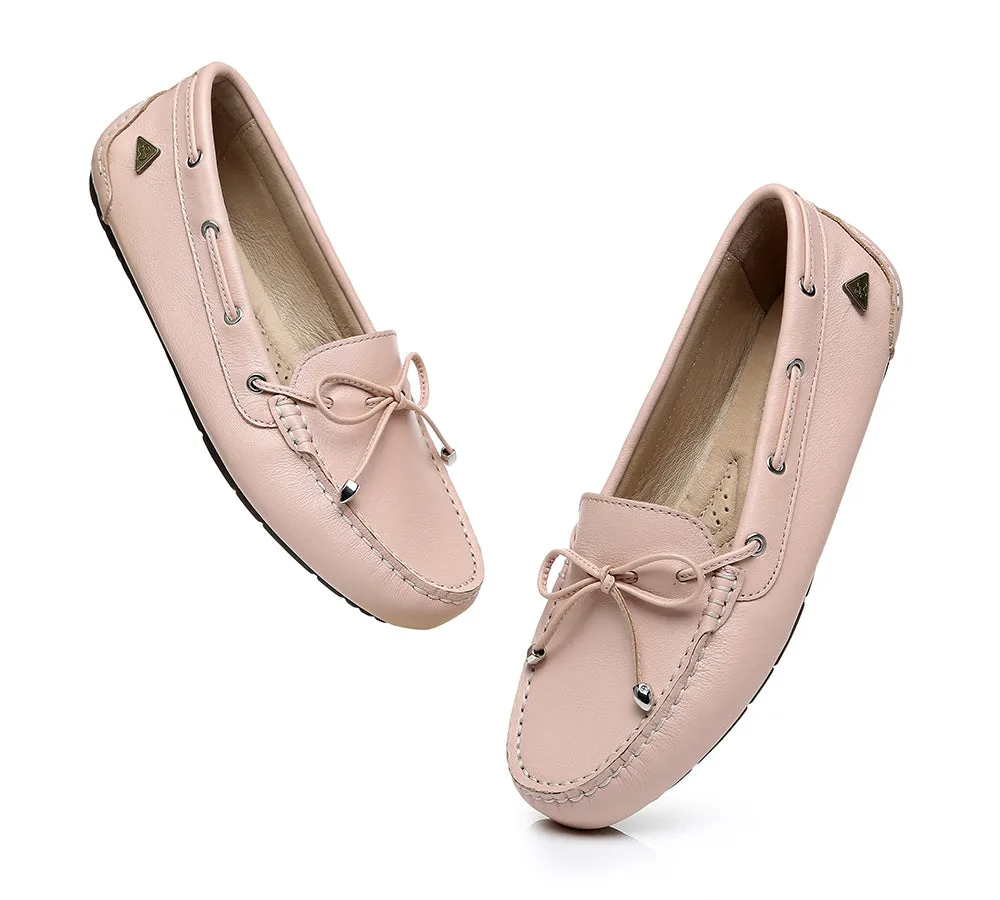 EVERAU® Women Leather Bow Casual Summer Moccasin Frida