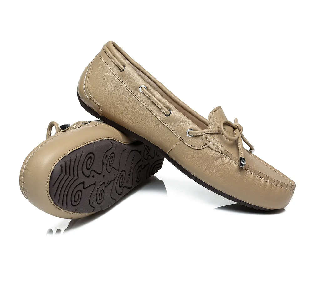 EVERAU® Women Leather Bow Casual Summer Moccasin Frida