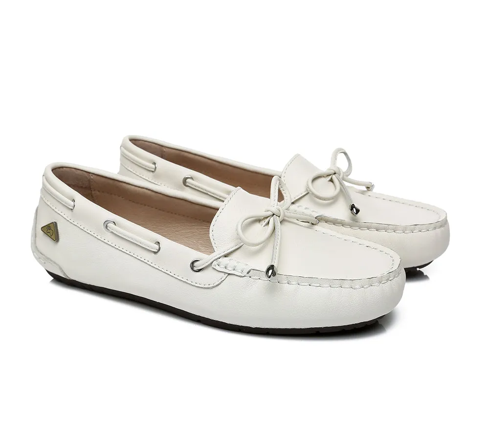 EVERAU® Women Leather Bow Casual Summer Moccasin Frida