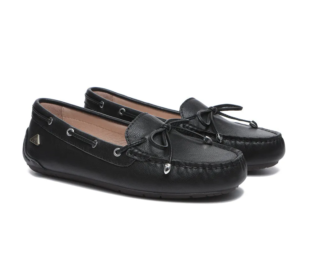 EVERAU® Women Leather Bow Casual Summer Moccasin Frida