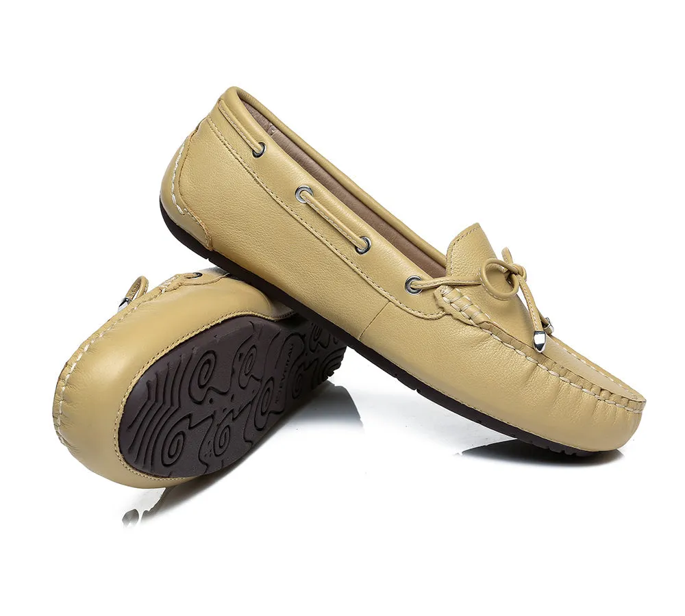 EVERAU® Women Leather Bow Casual Summer Moccasin Frida