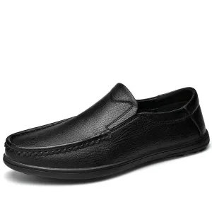 Fashion Men Cow Leather Driving Loafers Slip On Lightweight Comfortable Mens Casual Shoes Moccasins Flat Shoes