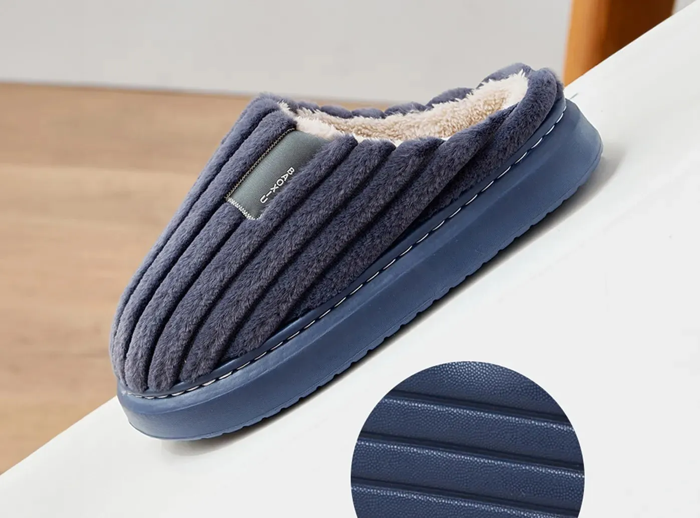 FitVille Men's Plush Cotton Slippers