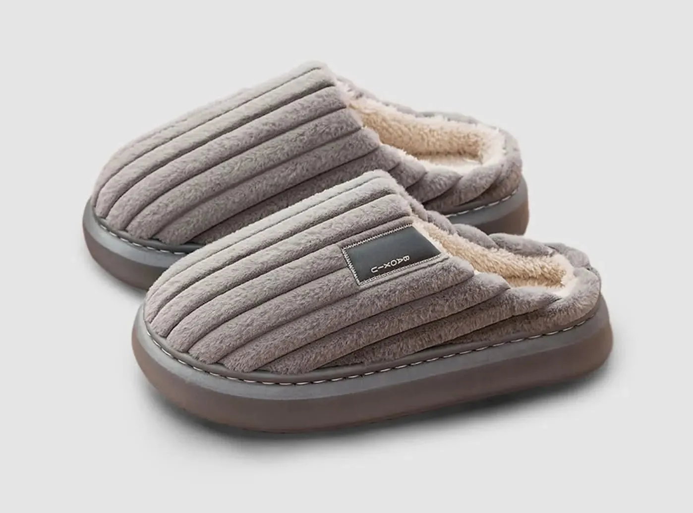 FitVille Men's Plush Cotton Slippers