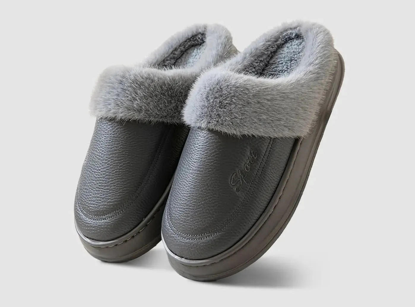 FitVille Men's Waterproof Winter Slippers