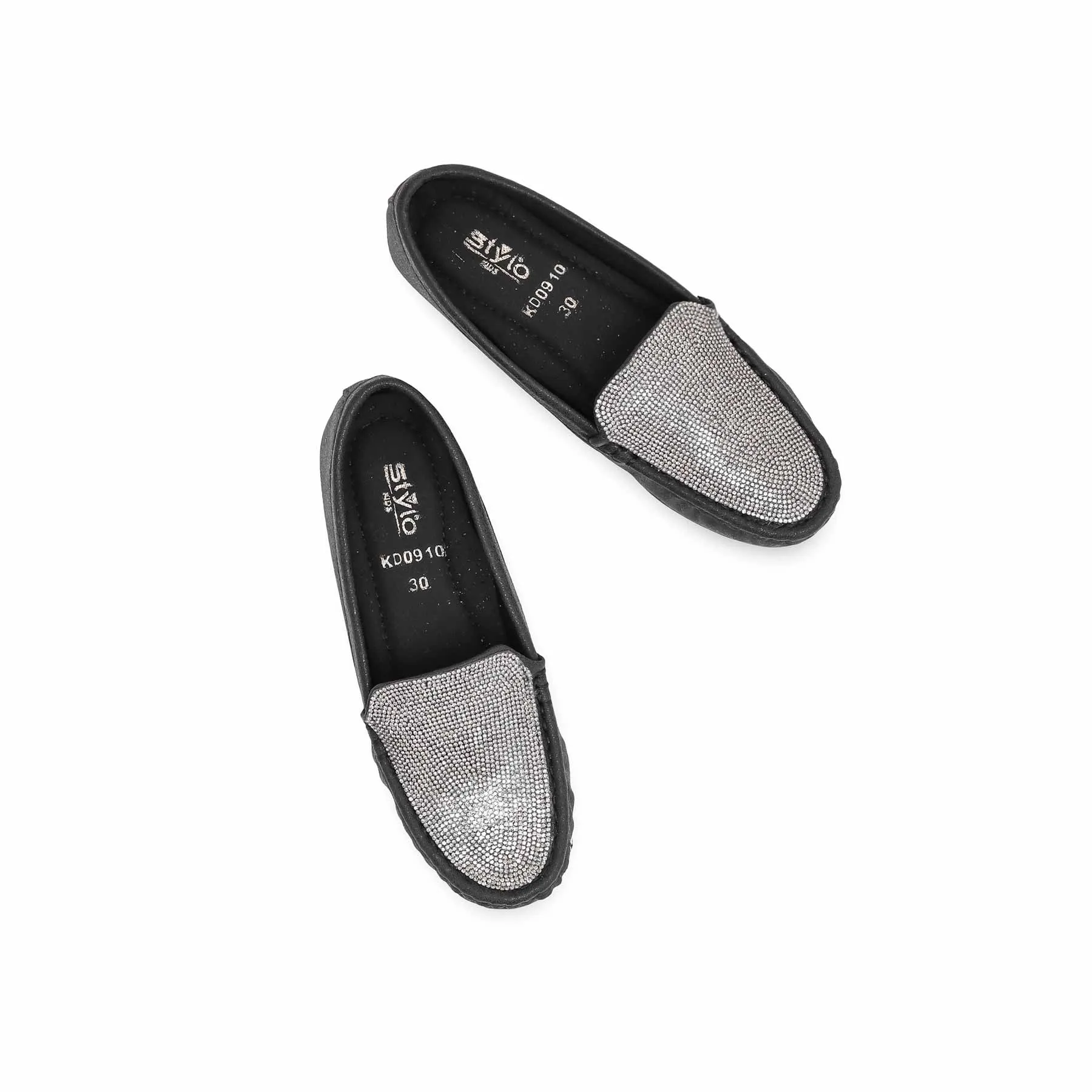 Girls Black Formal Moccasin KD0910