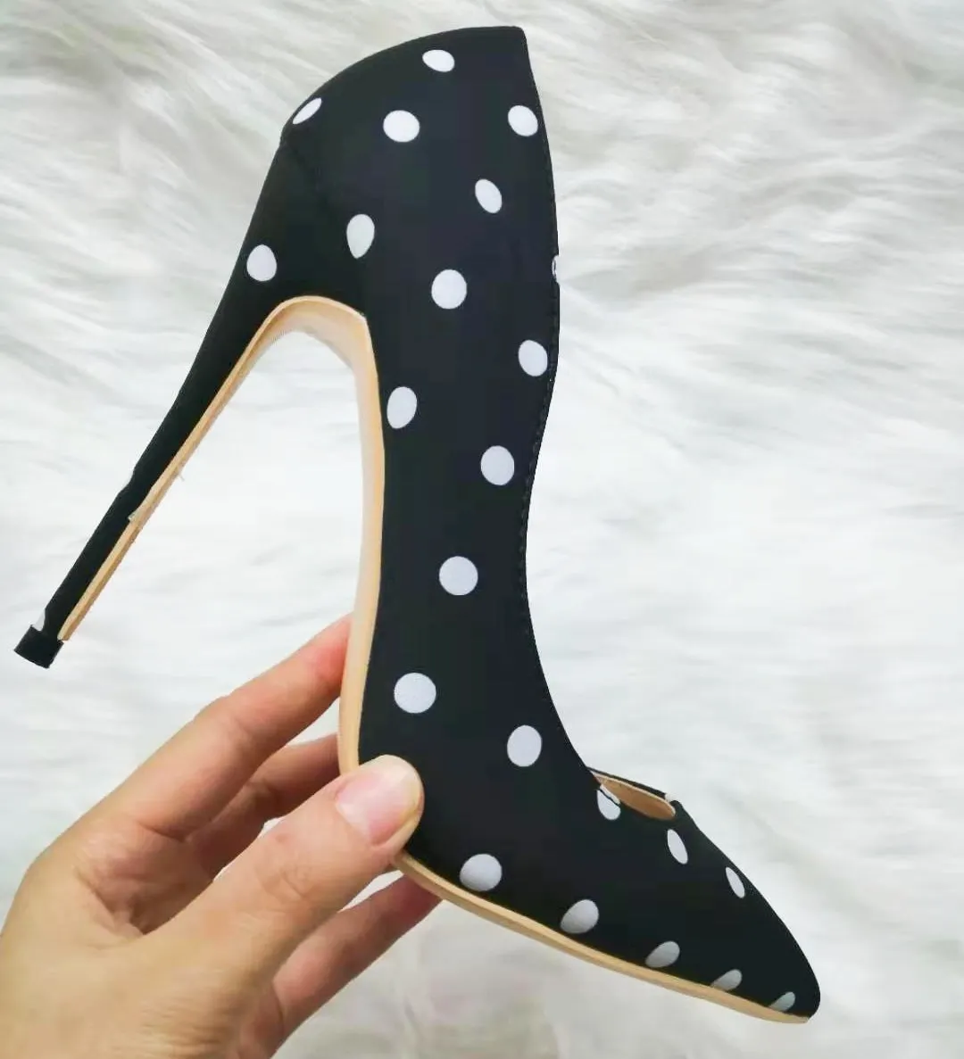 High-heels with Polka Dot Pattern Fashion Women Party Shoes