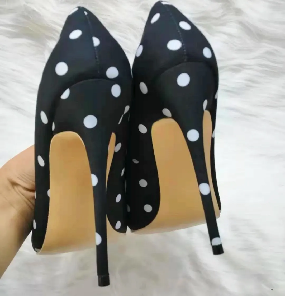 High-heels with Polka Dot Pattern Fashion Women Party Shoes