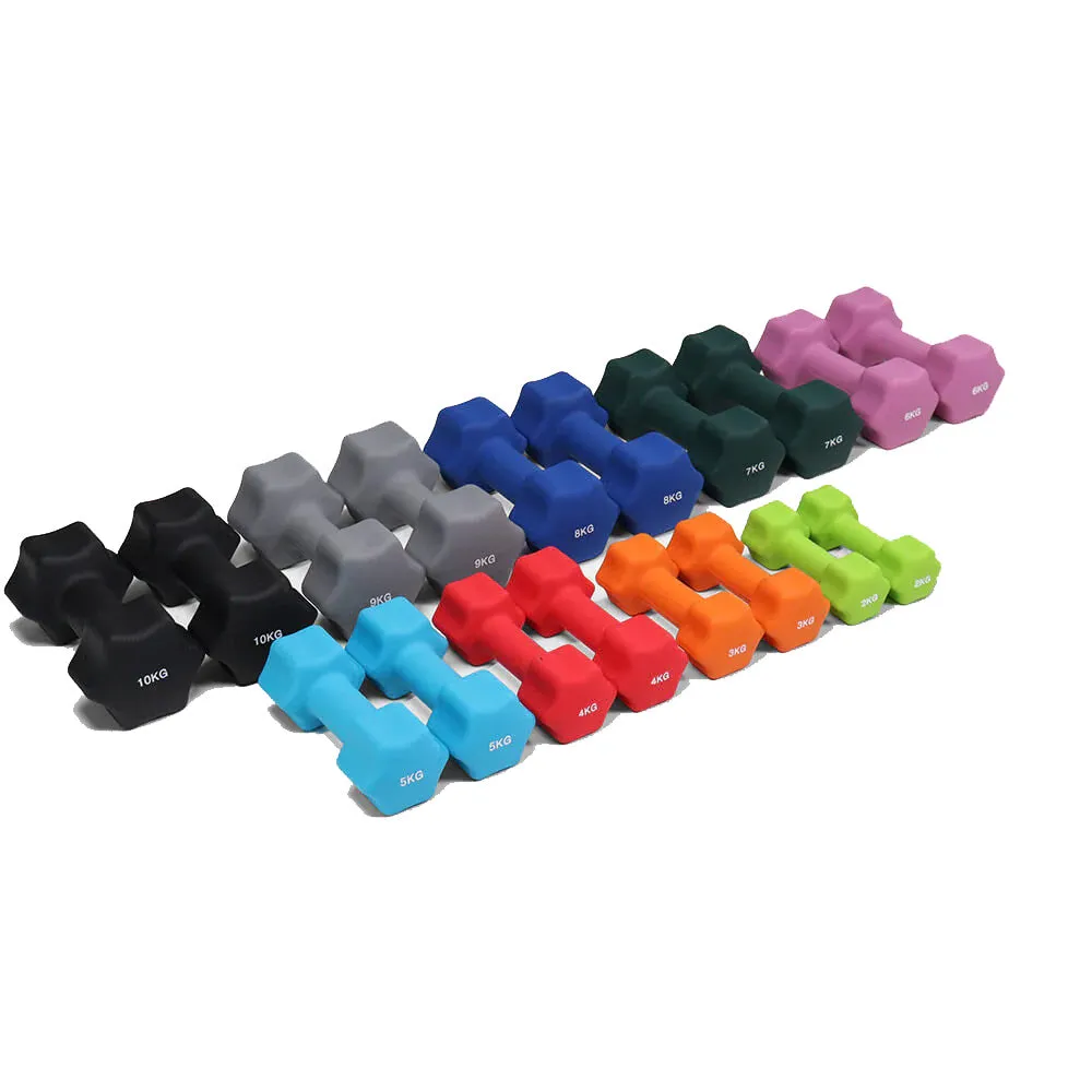 Hit Fitness Neoprene Studio Dumbbells | 2kg to 10kg Pack