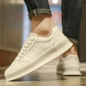 Hnzxzm Spring Men's Elevator Shoes Men Loafers White Soft Leather Moccasins Height Increased 5cm Taller Shoes Man Sneakers