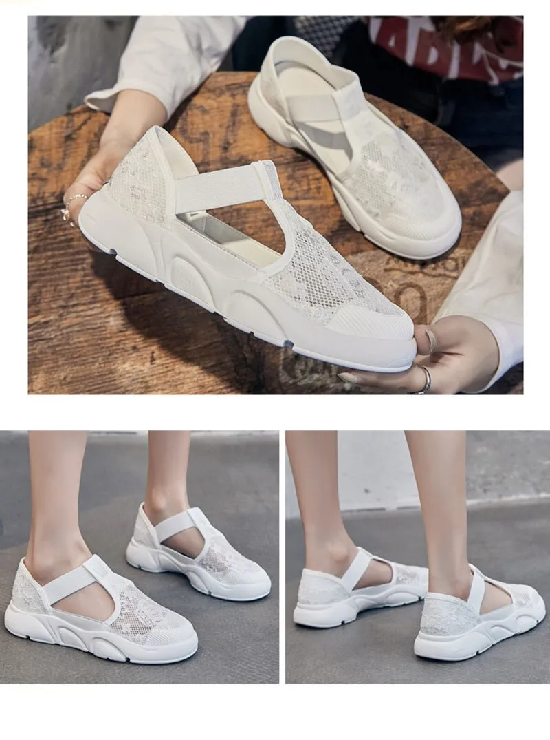 Hnzxzm Summer Shoes Women Flats Thick Sole Women Casual Shoes Breathable Cloth Brand Ladies Footwear White Green A4524